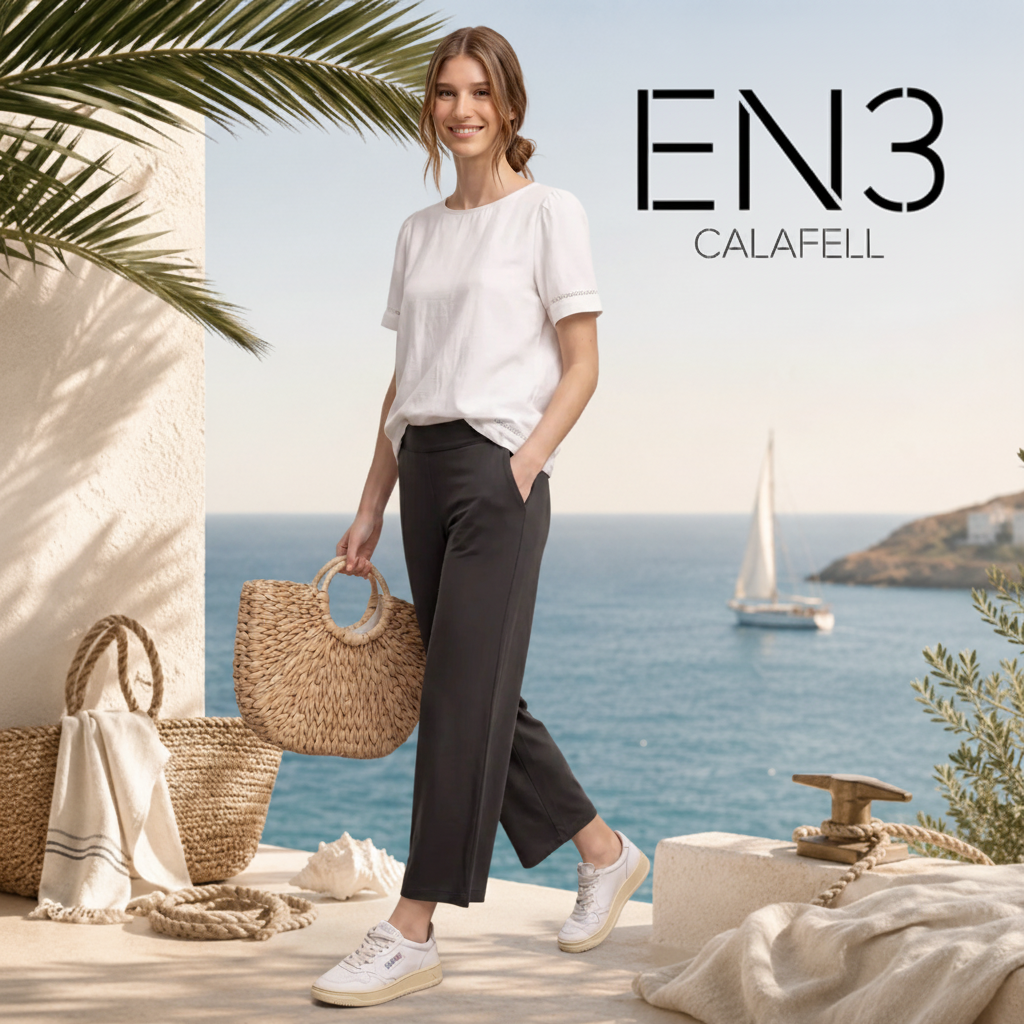 STREET ONE PANTALON MARRON  DE PUNTO CORTE HOLGADO