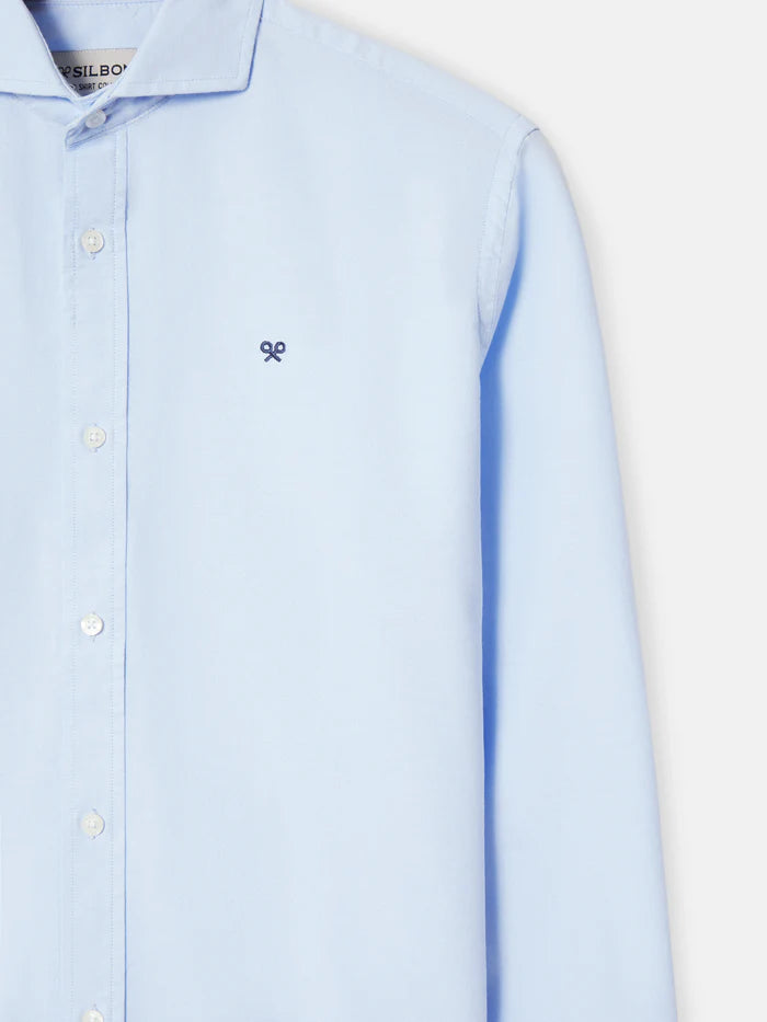 CAMISA PUNTO DE OXFORD EN CELESTE