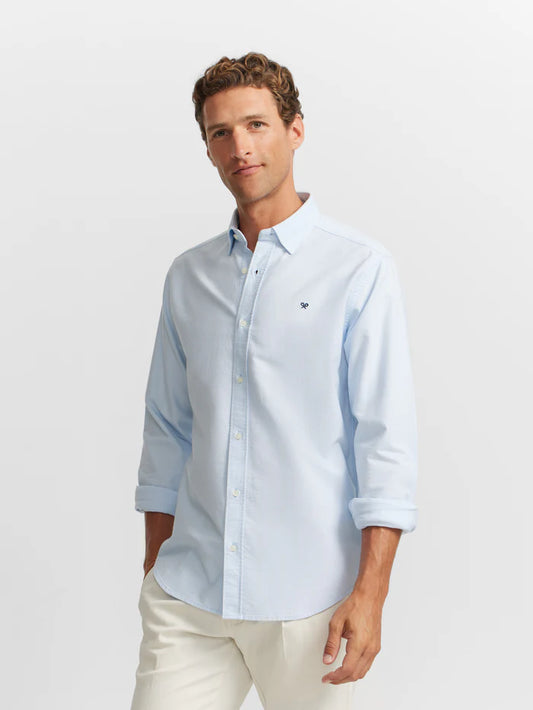 CAMISA PUNTO DE OXFORD EN CELESTE