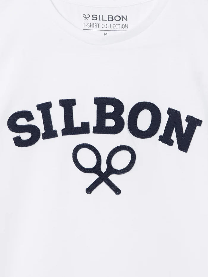SILBON CAMISETA BASICA BLANCA RAQUETAS