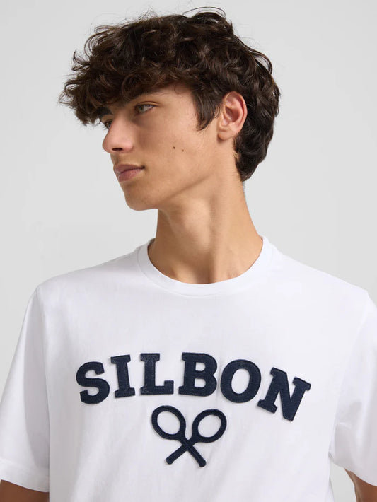 SILBON CAMISETA BASICA BLANCA RAQUETAS