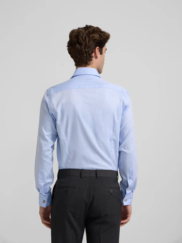 CAMISA DE VESTIR EN ESPIGA DE ALGODON SLIM FIT