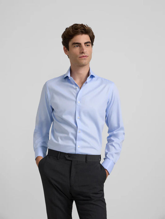 CAMISA DE VESTIR EN ESPIGA DE ALGODON SLIM FIT