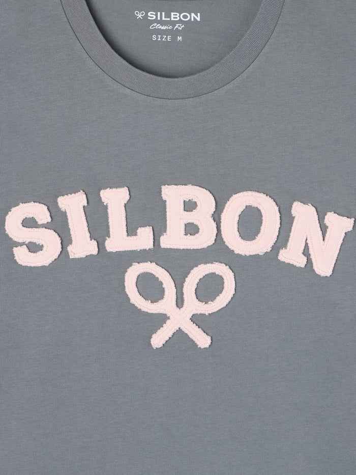 SILBON CAMISETA LOGO RAQUETAS EN ROSA