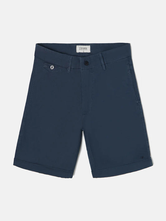 SILBON BERMUDA COLOR AZUL MARINO ELASTICA