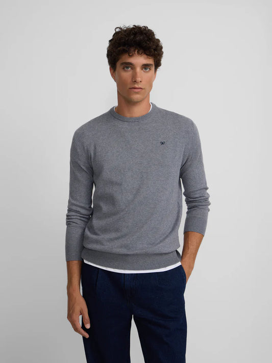 SILBON JERSEY CLASICO CUELLO REDONDO GRIS