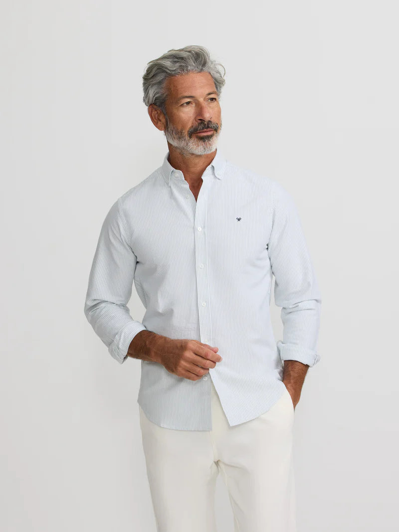 SILBON CAMISA PUNTO OXFORD A RAYAS VERDES