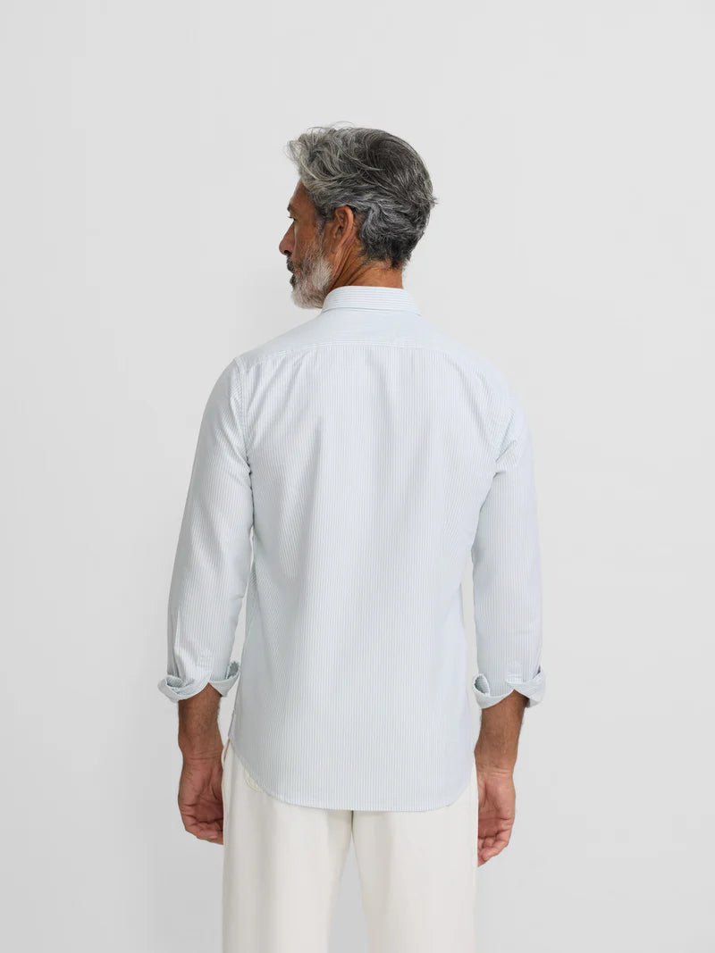 SILBON CAMISA PUNTO OXFORD A RAYAS VERDES