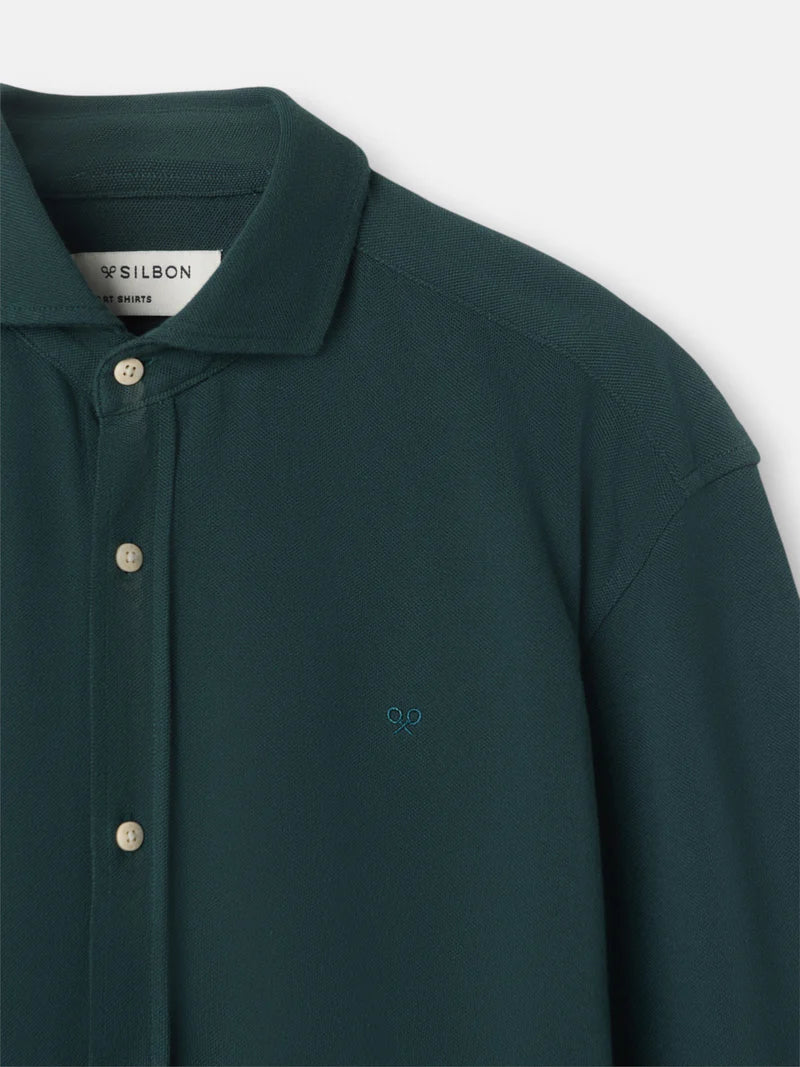 SILBON CAMISA SPORT DE MICROPIQUE VERDE