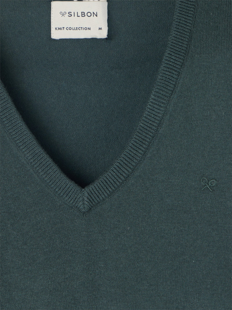 SILBON JERSEY CUELLO PICO VERDE