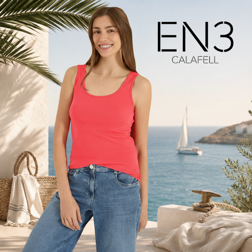 CECIL TOP BASICO SIN MANGAS ROJO