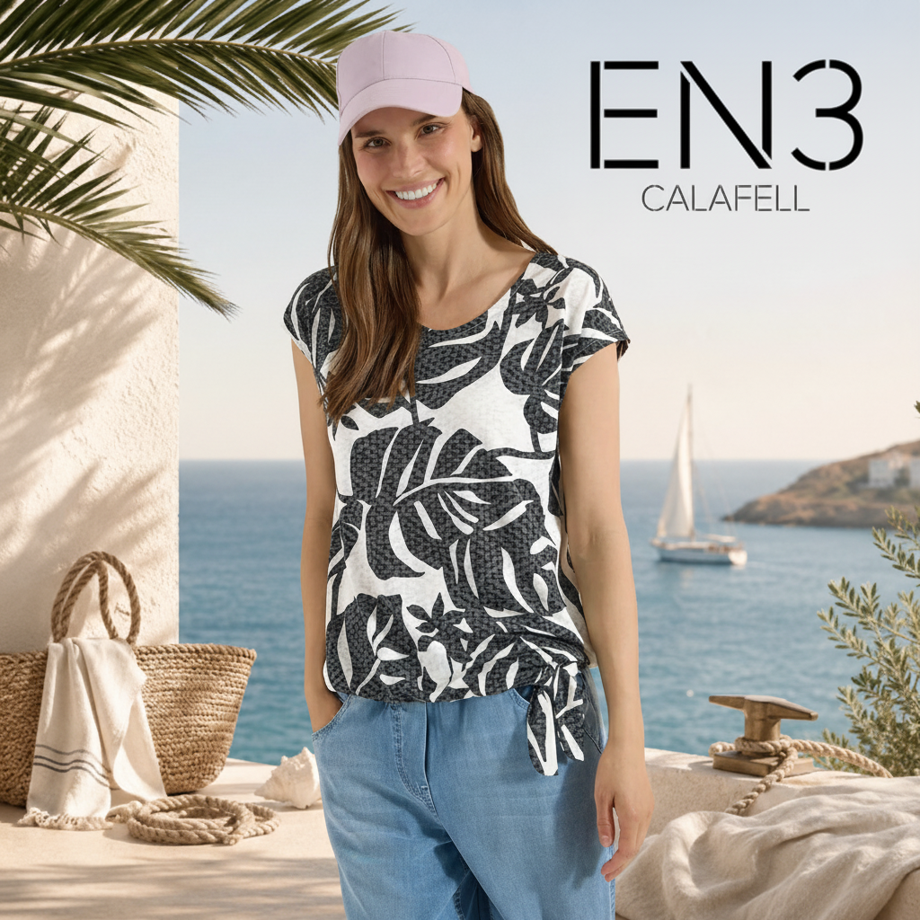 CECIL CAMISETA CUELLO PICO ESTAMPADA