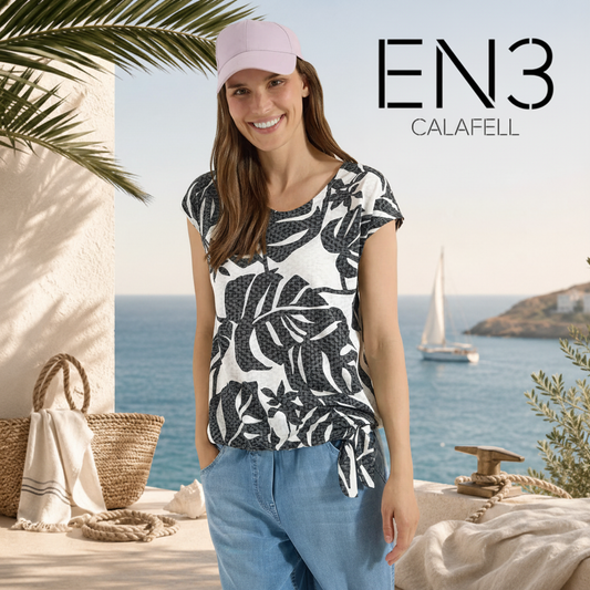 CECIL CAMISETA CUELLO PICO ESTAMPADA