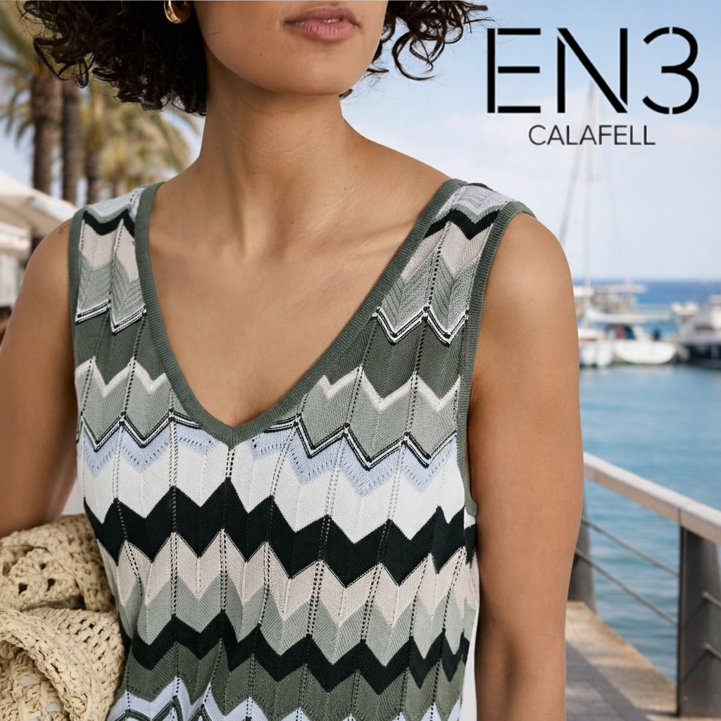 STREET ONE VESTIDO ESTAMPADO ZIG ZAG