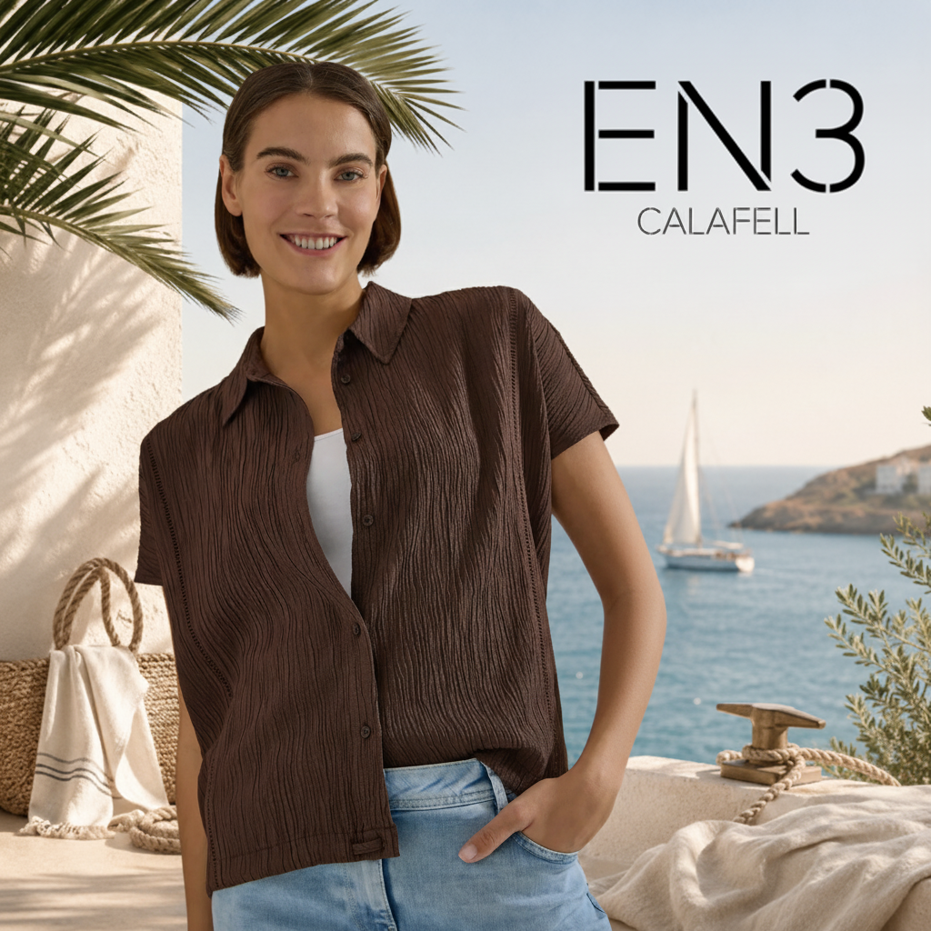 BLLUSA CUELLO CAMISERO DE VISCOSA CECIL