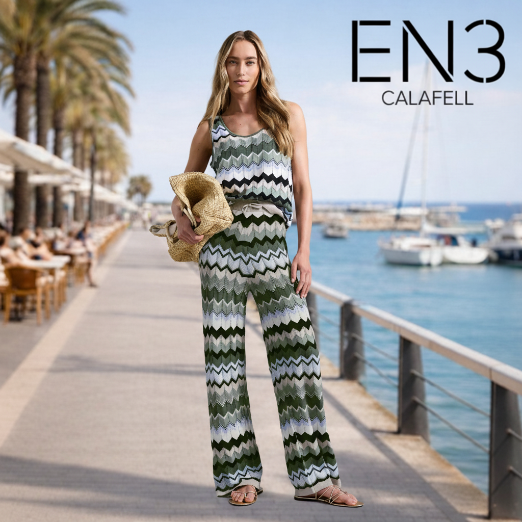 STREET ONE PANTALON DE PUNTO ESTAMPADO ZIG ZAG
