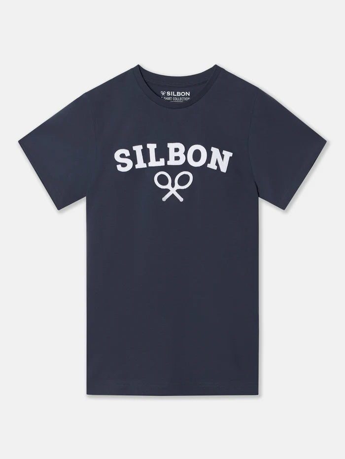 SILBON CAMISETA BASICA AZUL MARINO RAQUETAS