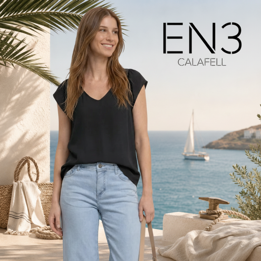 BLUSA CUELLO PICO DE VISCOSA MANGA CORTA STREET ONE