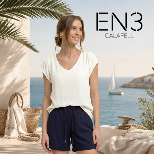 BLUSA CUELLO PICO DE VISCOSA MANGA CORTA STREET ONE