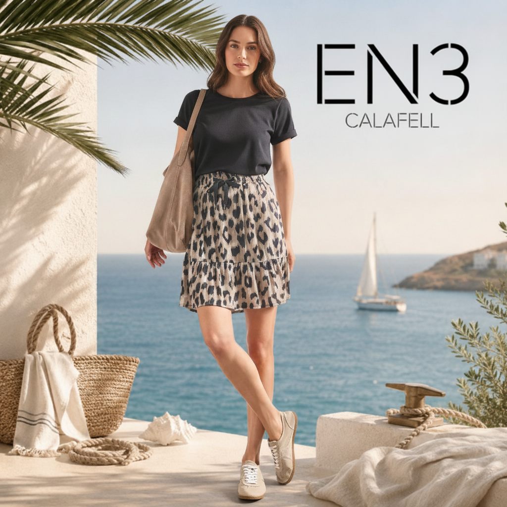 FALDA ESTAMPADA CON VOLANTES STREET ONE