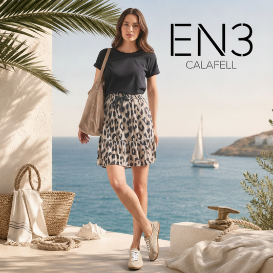FALDA ESTAMPADA CON VOLANTES STREET ONE