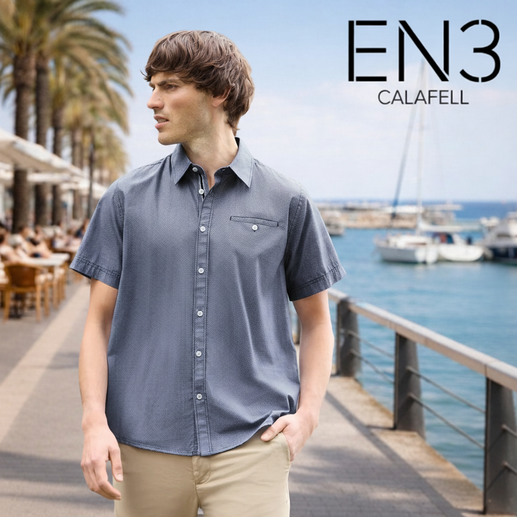 STREET ONE MEN CAMISA MANGA CORTA AZUL