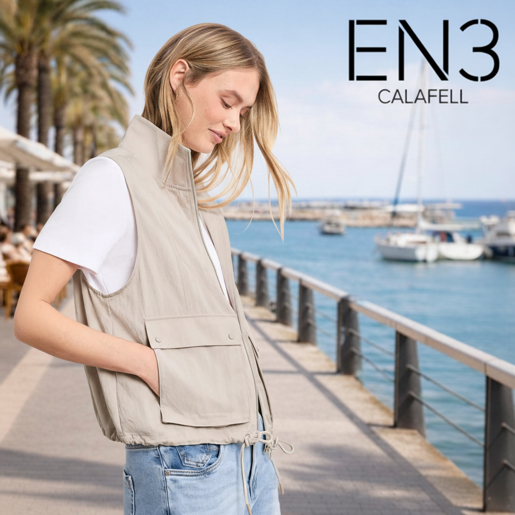 STREET ONE CHALECO BEIGE LOOK CASUAL