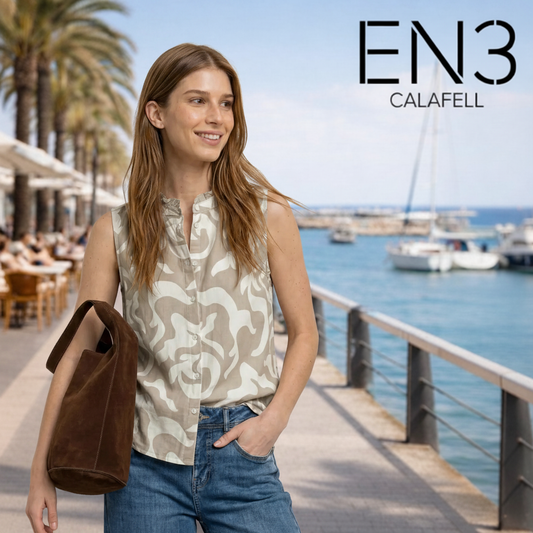 STREET ONE BLUSA LINO ESTAMPADA