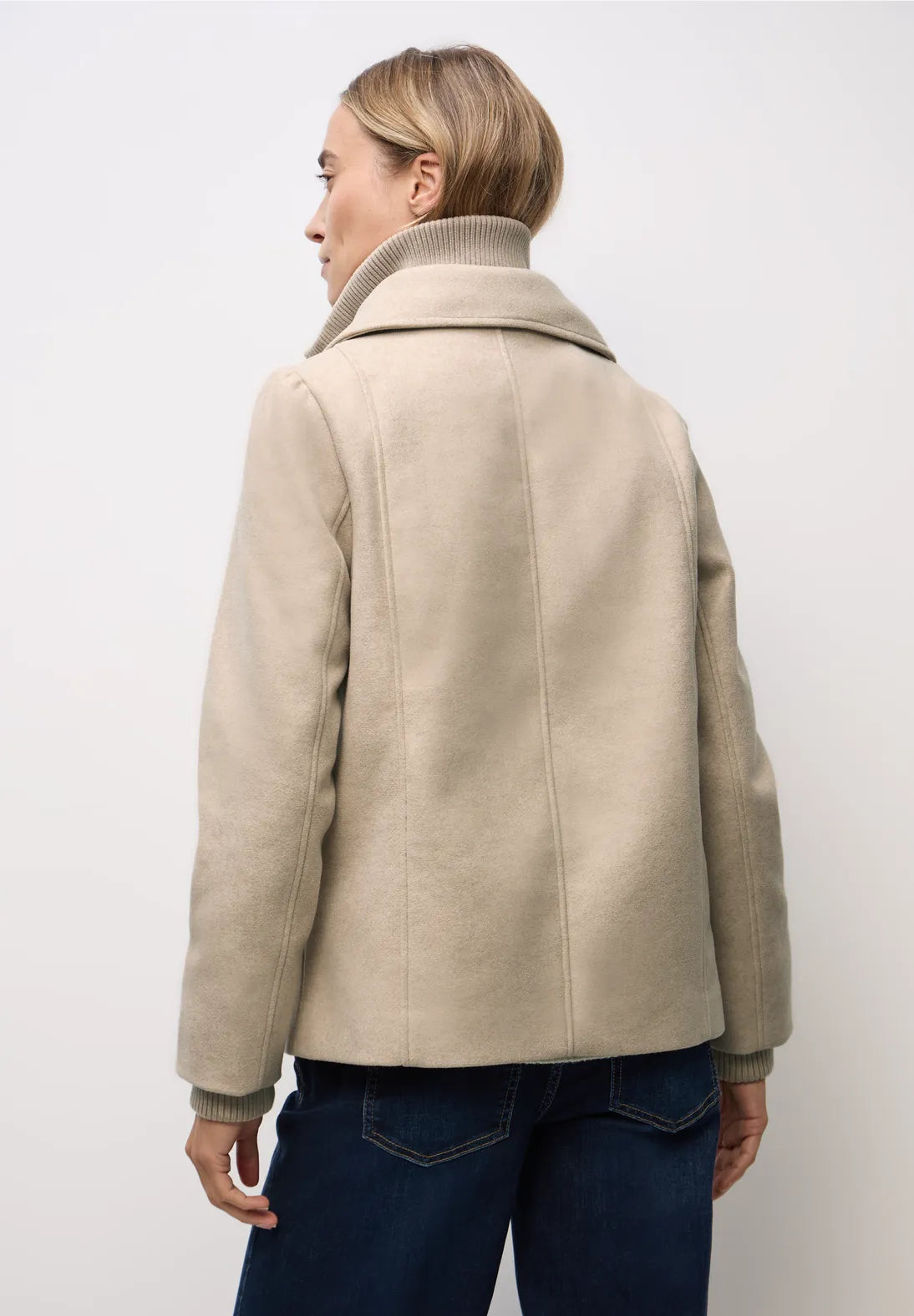 STREET ONE ABRIGO PAÑO BEIGE
