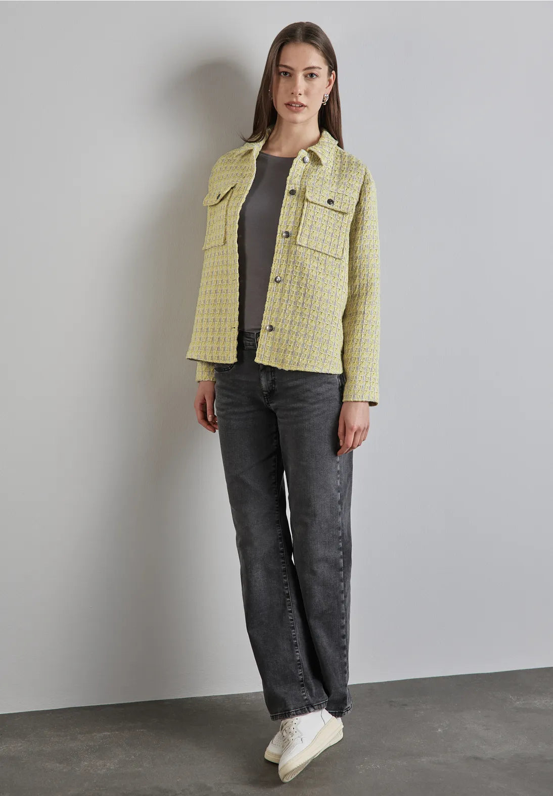 CHAQUETA CUELLO CAMISERO BOUCLÉ