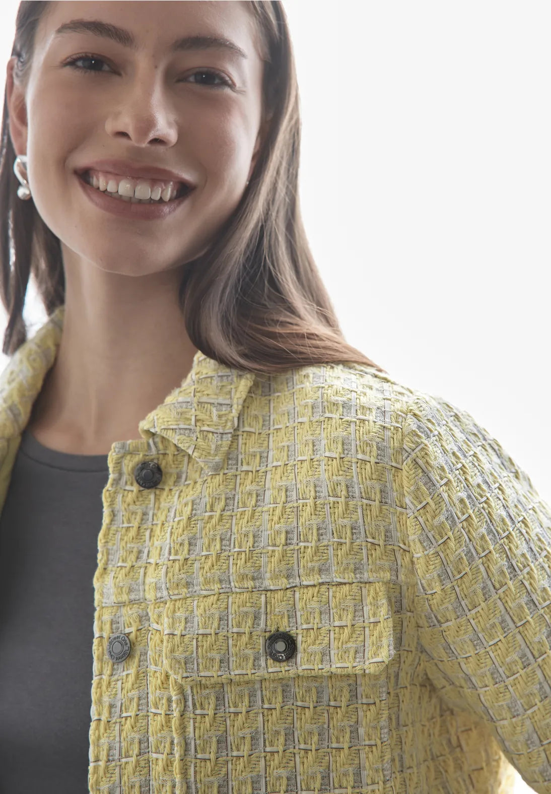 CHAQUETA CUELLO CAMISERO BOUCLÉ