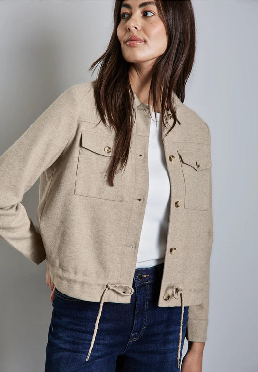 CHAQUETA ASPECTO LANA ELEGANTE EN BEIGE