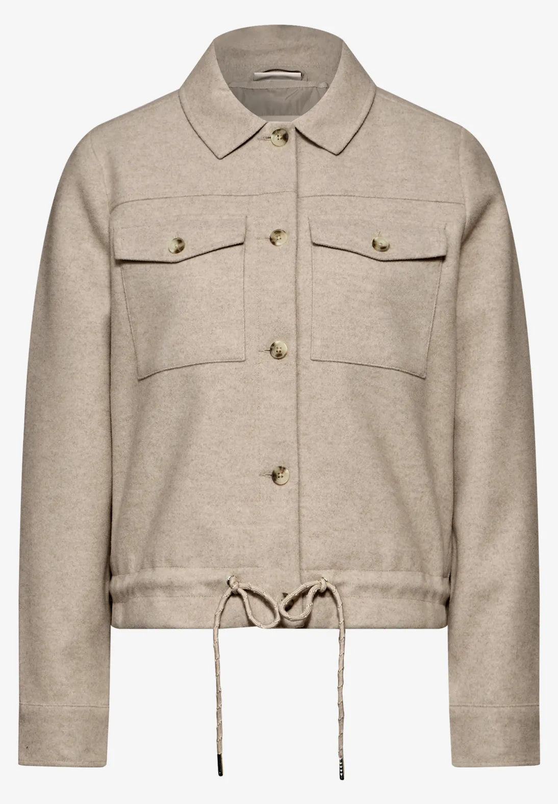 CHAQUETA ASPECTO LANA ELEGANTE EN BEIGE