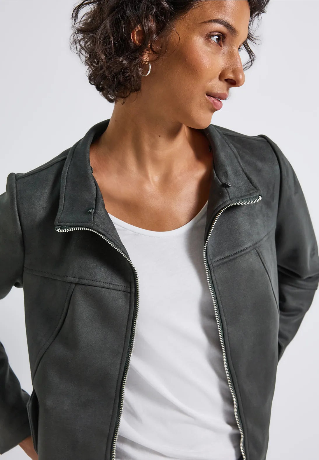 STREET ONE CHAQUETA DE TERCIOPELO CON CAPUCHA DESMONTABLE
