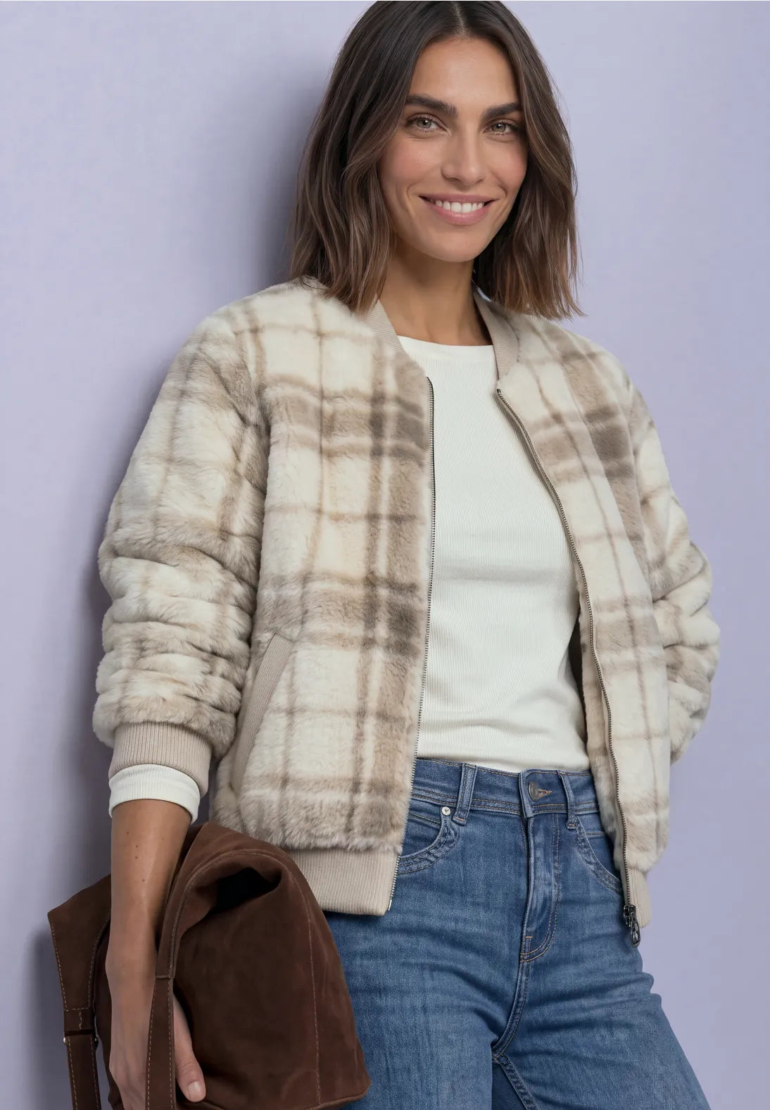 CHAQUETA CORTA A CUADROS STREET ONE