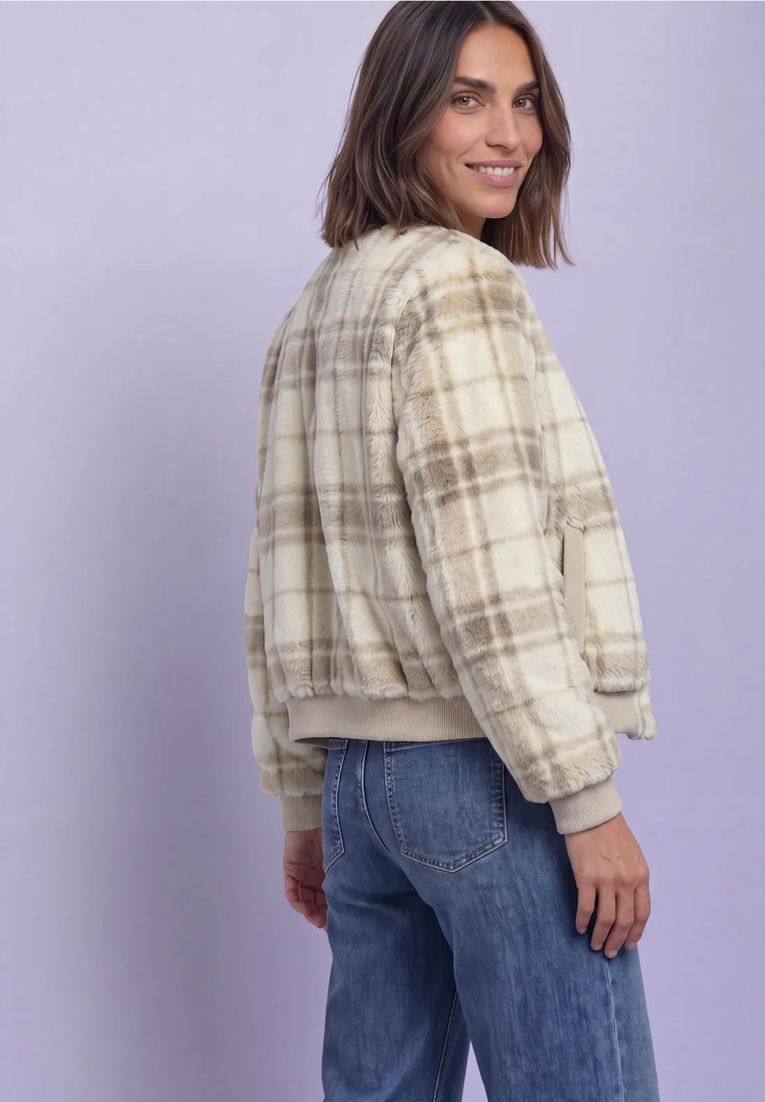 CHAQUETA CORTA A CUADROS STREET ONE