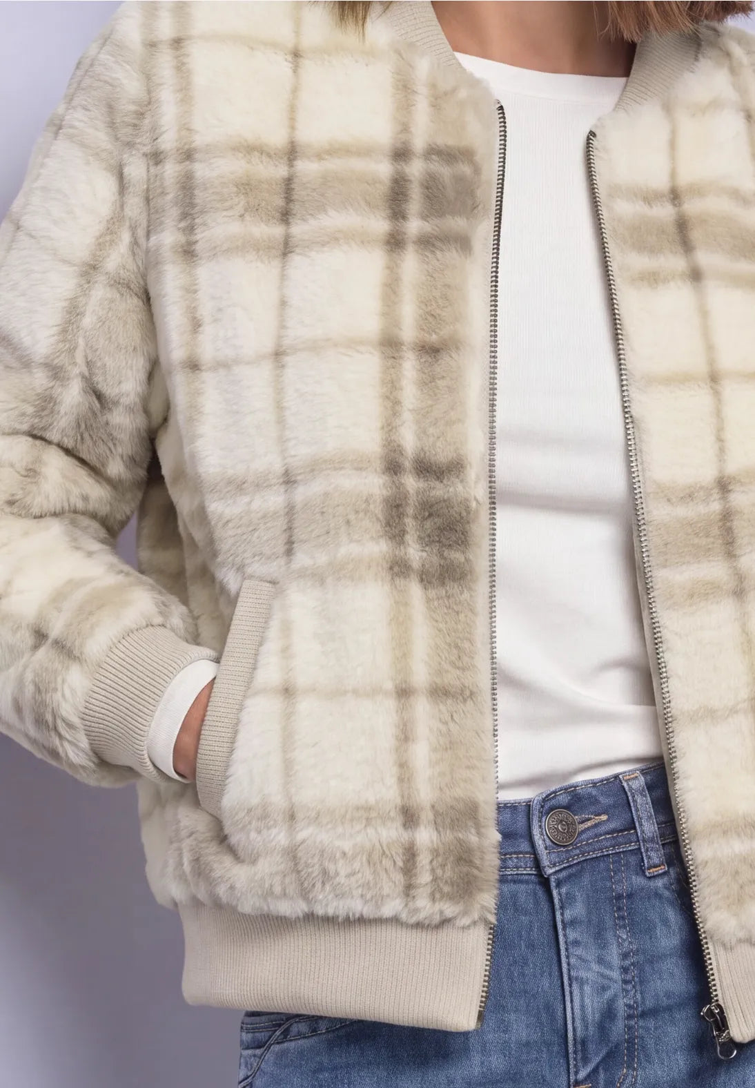 CHAQUETA CORTA A CUADROS STREET ONE