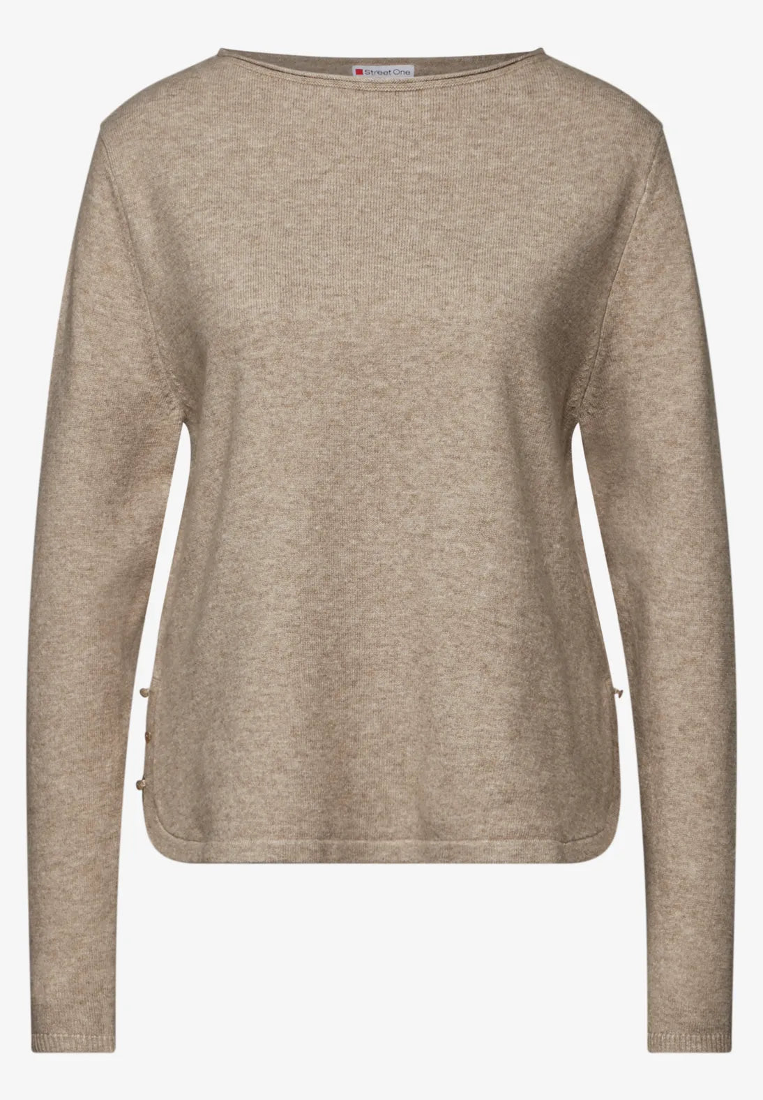 JERSEY CON DETALLE ABERTURA LATERAL EN BEIG