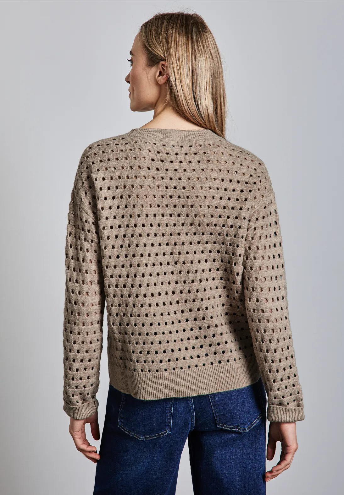 STREET ONE JERSEY CALADO MARRON DE ALGODON