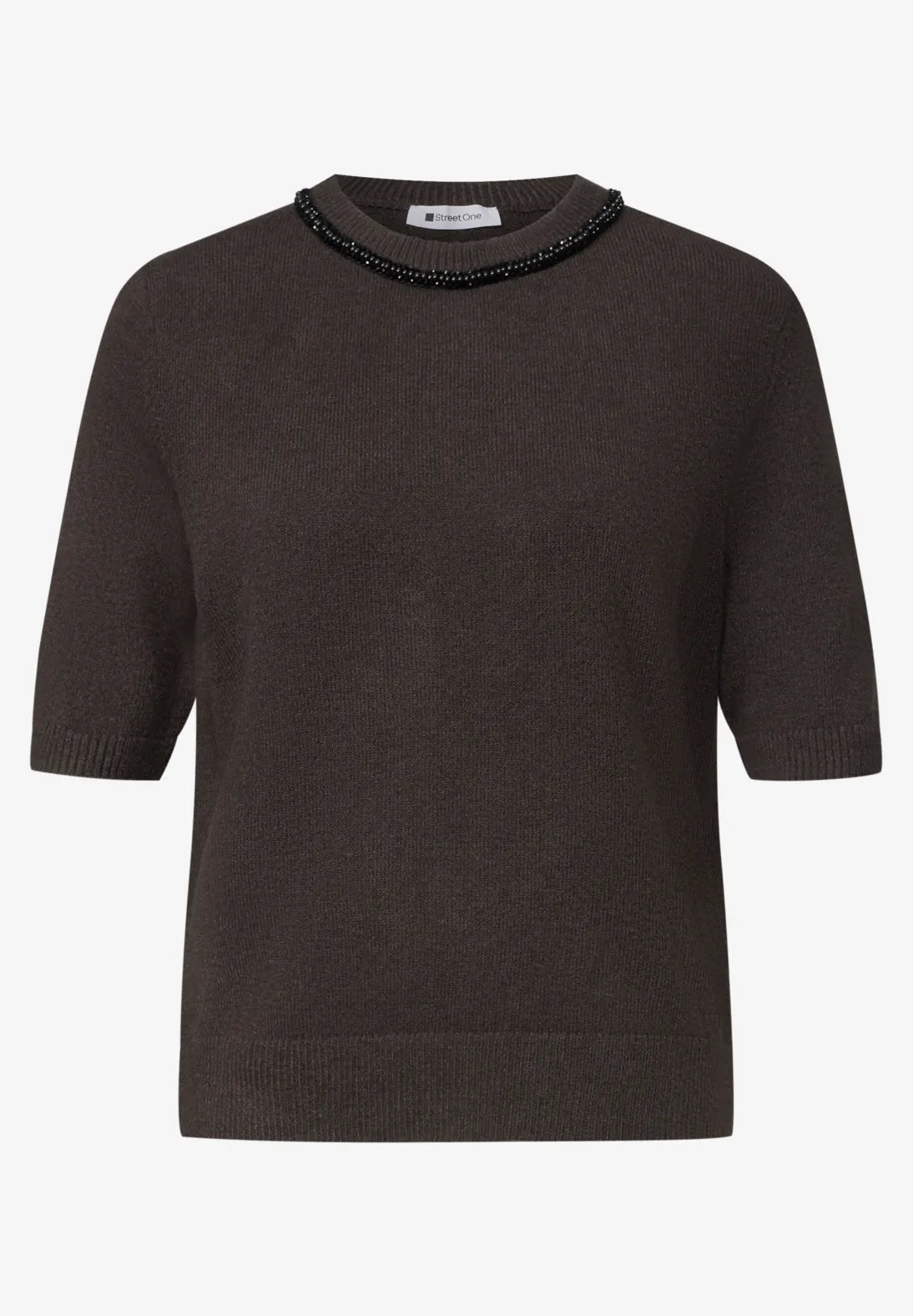 Sueter marron detalle deocrativo. EspritCalafell
