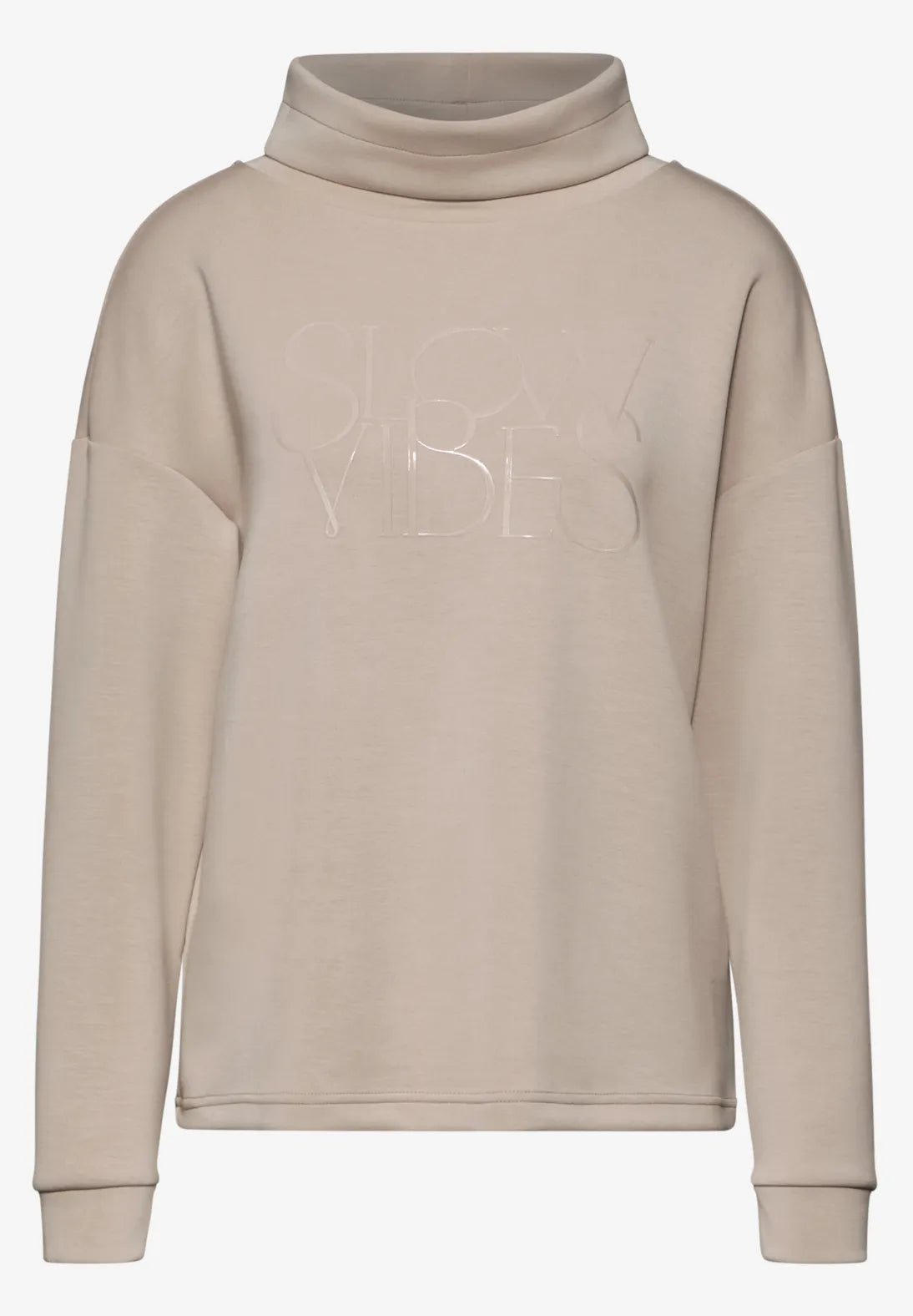 SUDADERA JERSEY CUELLO CHAL TEXTO BRILLANTE