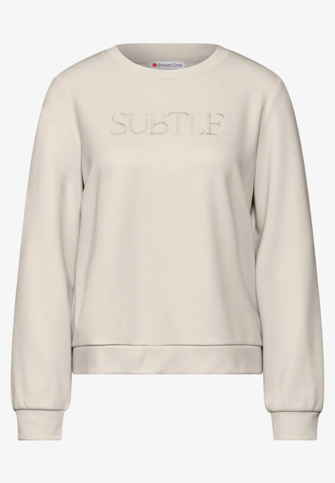 SUDADERA JERSEY CON TEXTO BORDADO