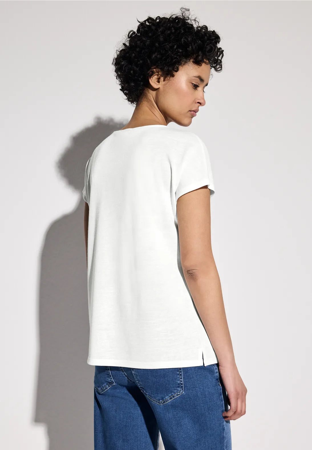 STREET ONE CAMISETA MEZCLA LINO EN BLANCO
