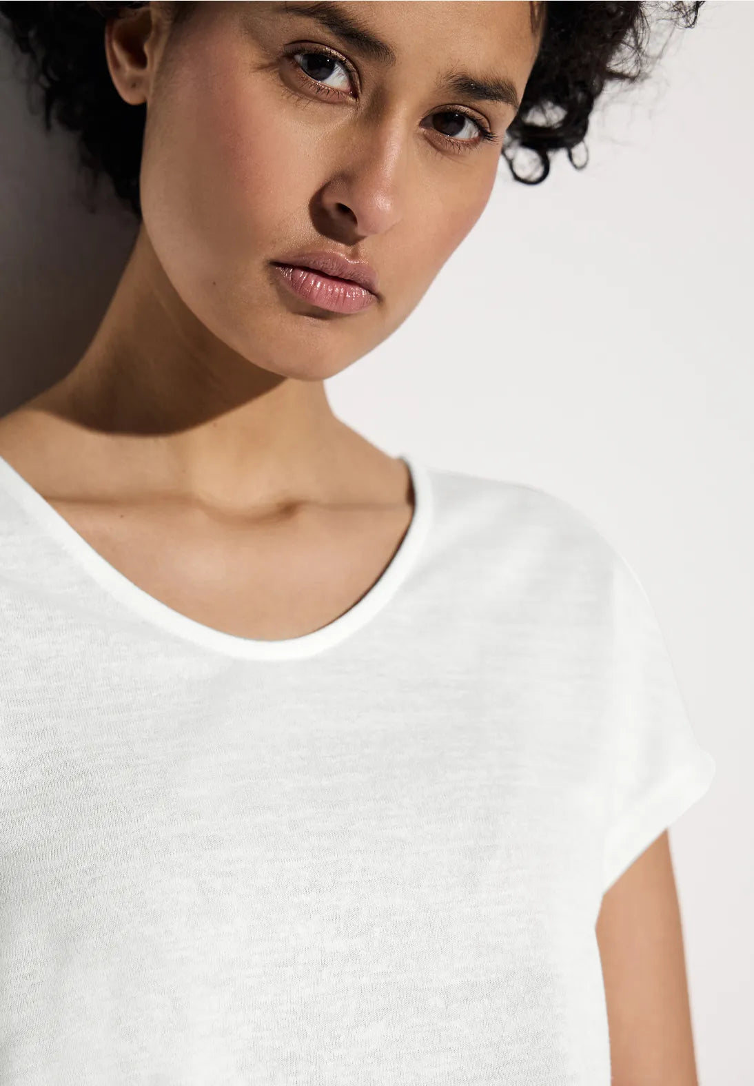 STREET ONE CAMISETA MEZCLA LINO EN BLANCO