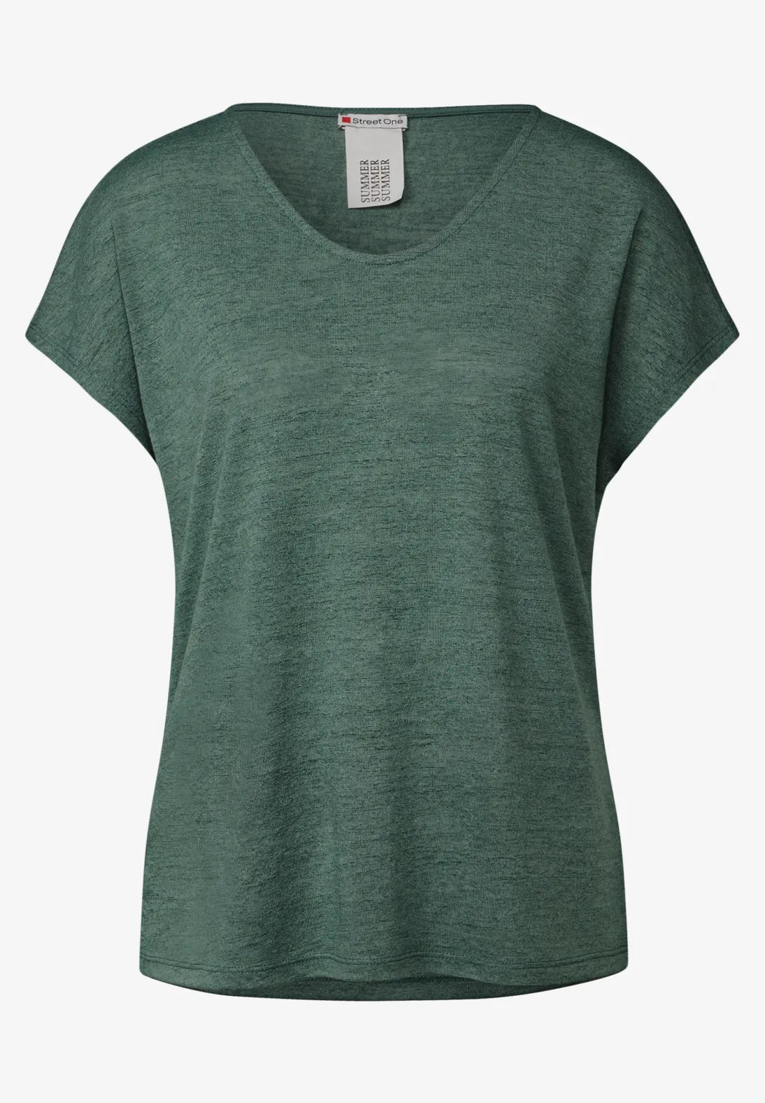 STREET ONE CAMISETA MEZCLA LINO EN VERDE