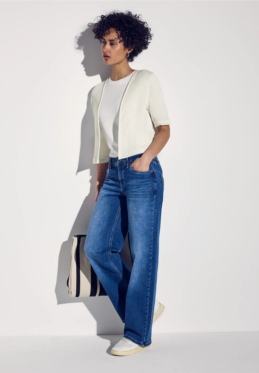 STREET ONE CARDIGAN FINO MANGA CORTA BLANCO