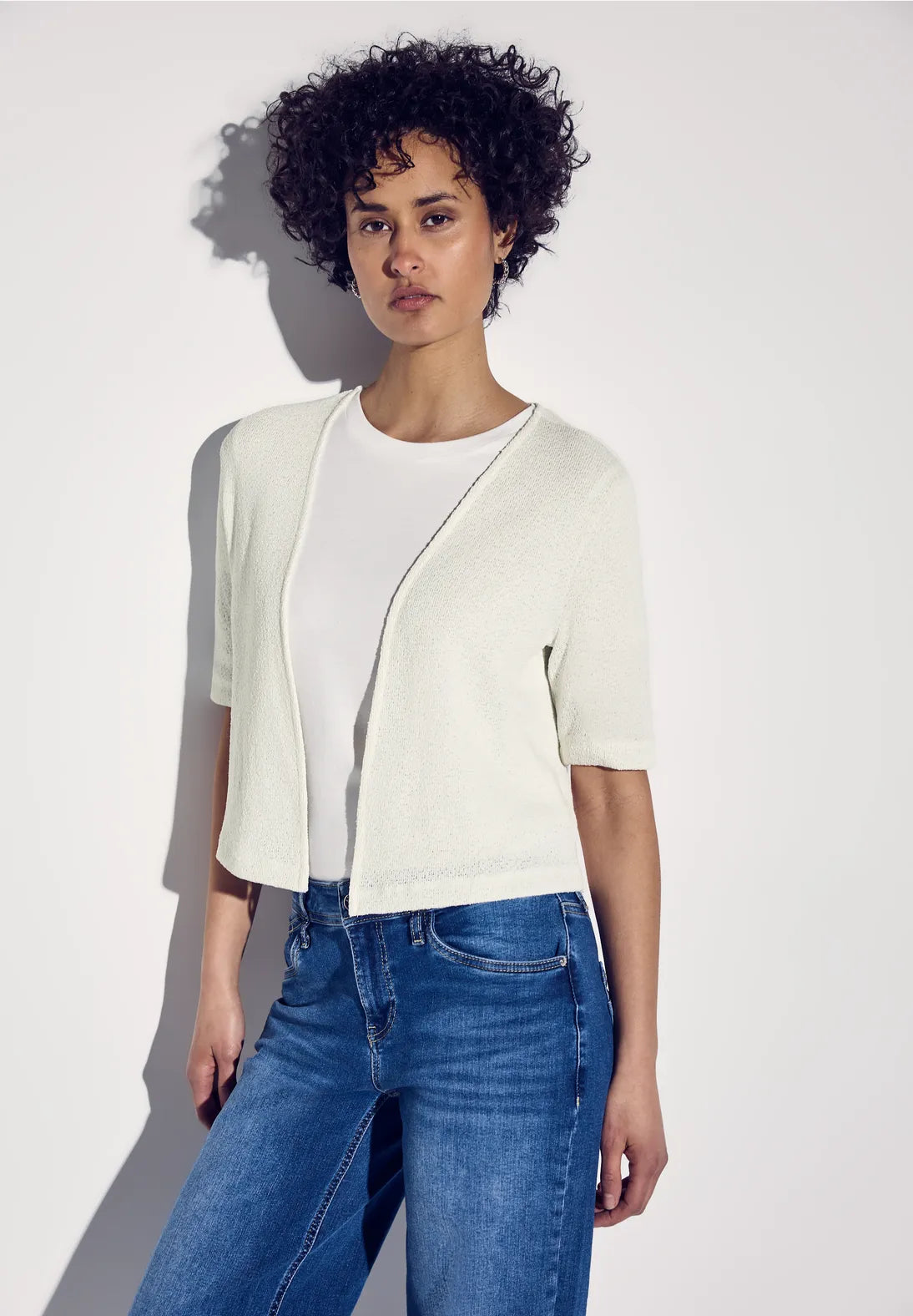 STREET ONE CARDIGAN FINO MANGA CORTA BLANCO