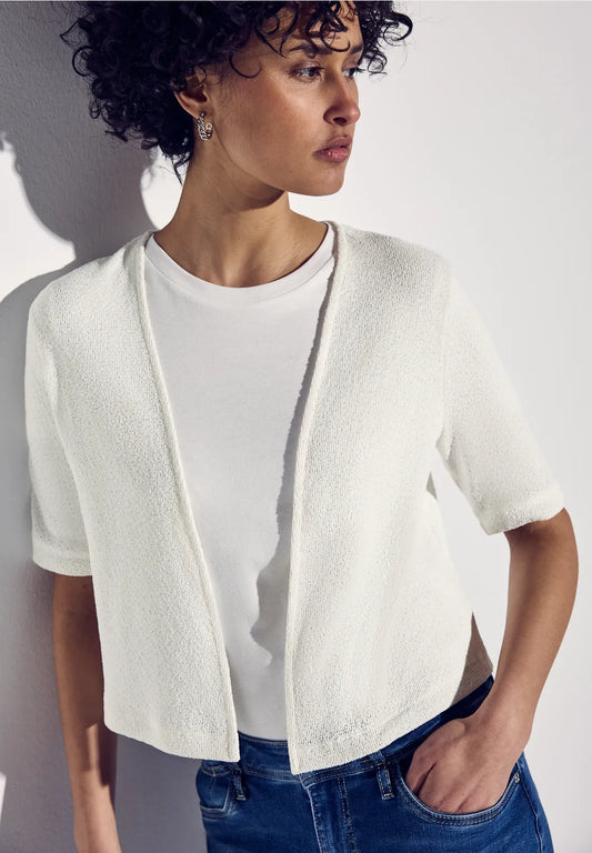 STREET ONE CARDIGAN FINO MANGA CORTA BLANCO