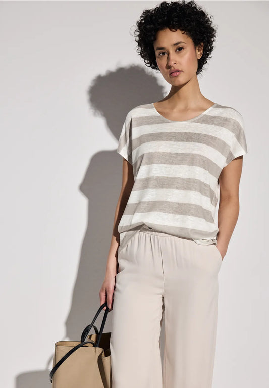 STREET ONE CAMISETA A RAYAS BEIGE