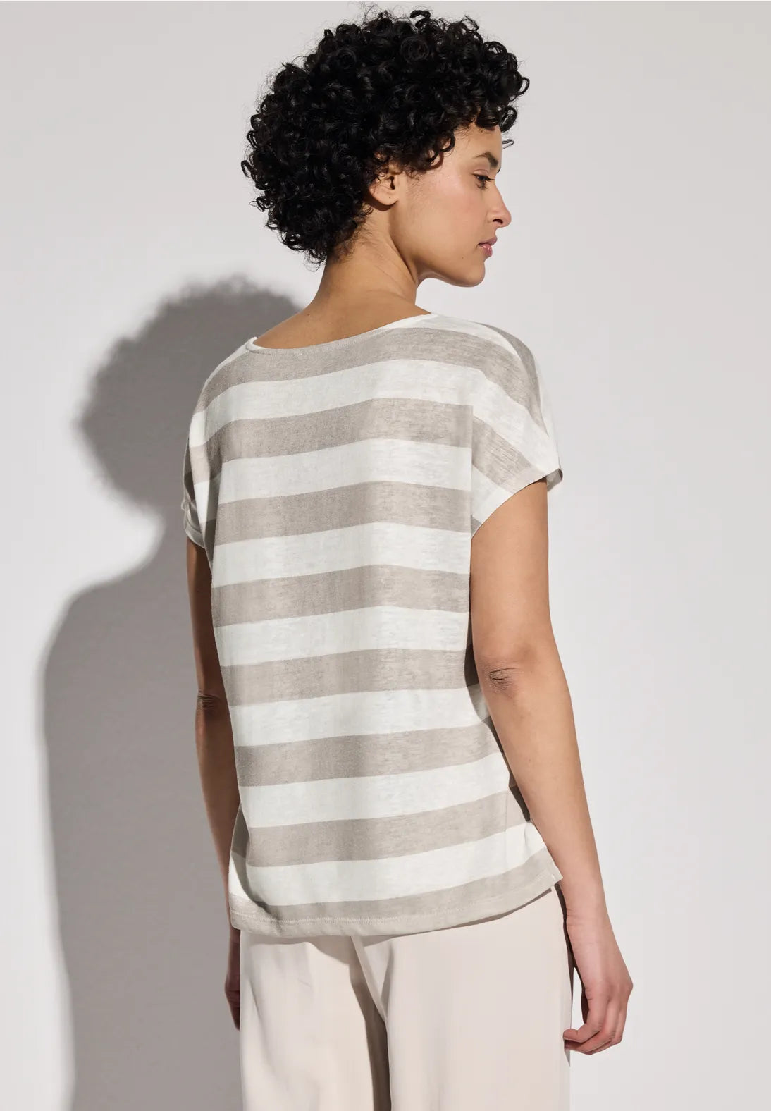 STREET ONE CAMISETA A RAYAS BEIGE